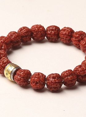 保真机刷红皮金刚包浆玉化手链