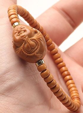 手工橄榄核单圈老型5mm尺寸设计一心向佛小沙弥非核尖男女款手链