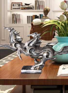 轻奢高档客厅马摆件招财吉祥物办公室玄关装饰品乔迁摆件开业礼物