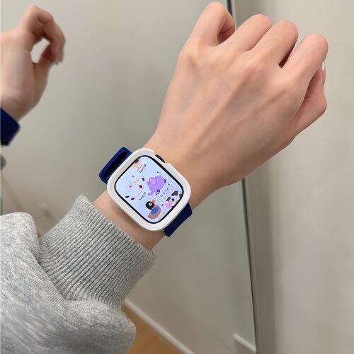 小众撞色运动硅胶表带适用applewatch11苹果手表S10/9创意保护壳 - 图3