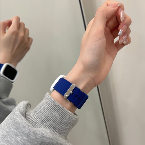 小众撞色运动硅胶表带适用applewatch11苹果手表S10/9创意保护壳 - 图2