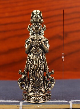 黄铜扎基拉姆佛像摆件藏式铜像桌面装饰工艺品复古风家居供奉摆件