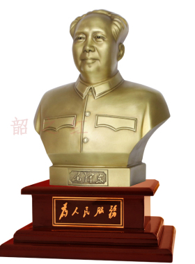 毛爷爷黄铜半身像办公室紫铜摆件