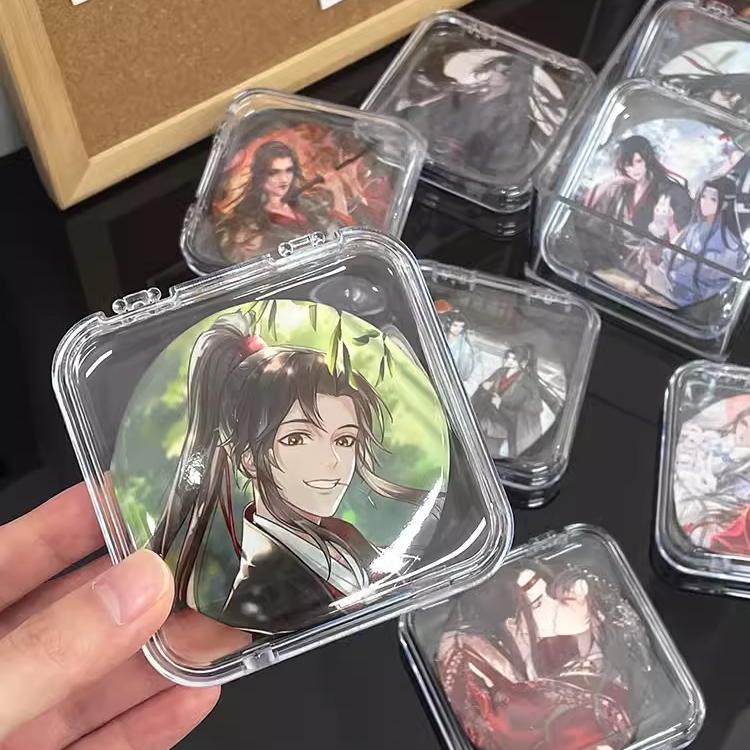 吧唧收纳盒密封防潮吃谷人透明亚克力穿戴甲徽章周边收纳盒防尘 - 图0