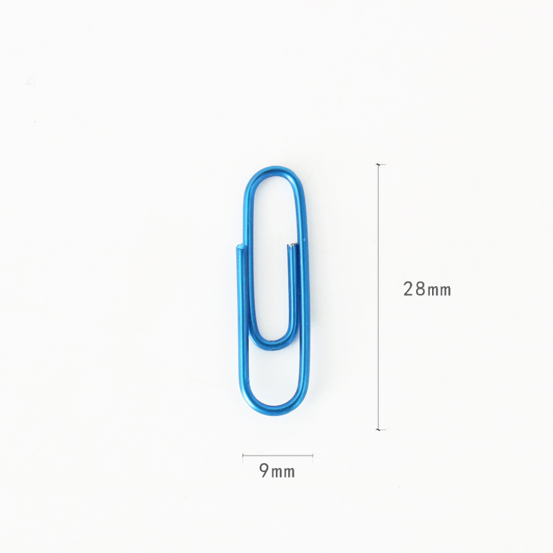 亮彩蓝28mm普通回形针U型针夹纸书签办公学生文具回型针40枚装饰-图3