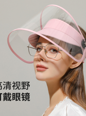防护透明面罩防飞沫帽子防油烟