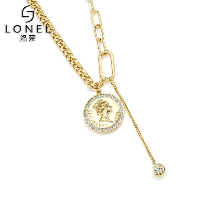 轻奢小众设计感ins嘻哈复古锁骨链 lonel洛奈项链