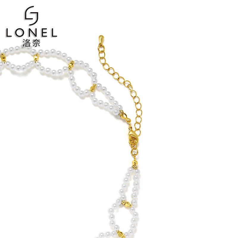 女2022年新款圆圈串珠小米粒锁骨链 lonel洛奈项链