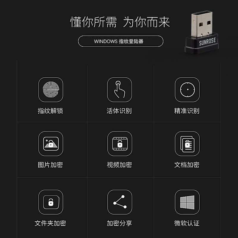 电脑USB指纹识别器解锁登录Win10笔记本台式机加密Windows Hello-图2