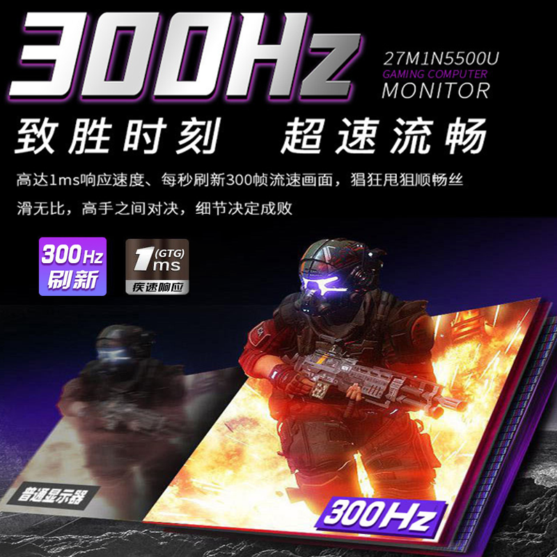 飞利浦27英寸4K 144Hz电竞显示器1msIPS 27M1N5500U升降27M1N5900 - 图0