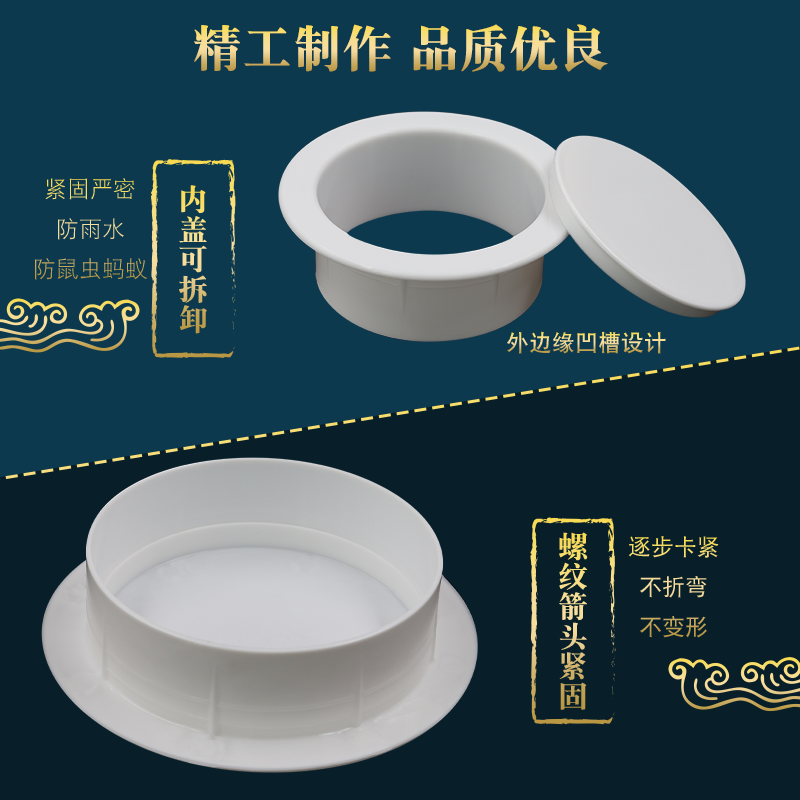 空调孔装饰盖空调洞堵塞器泥堵孔神器口堵盖补空调管装饰遮挡管子 - 图1