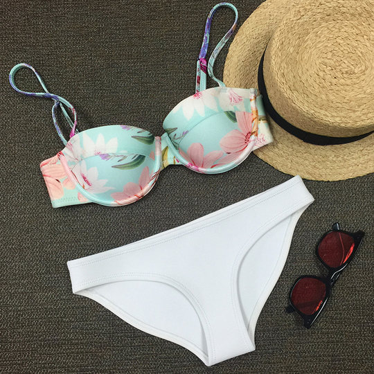 Australian large and small breast steel ring beach vacation bikini