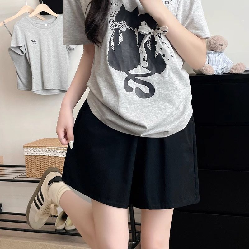 胖mm300斤棉麻工装短裤女春夏新款大码宽松显瘦外穿运动黑色短裤,淘宝优惠券,粉丝福利购,淘宝优惠卷