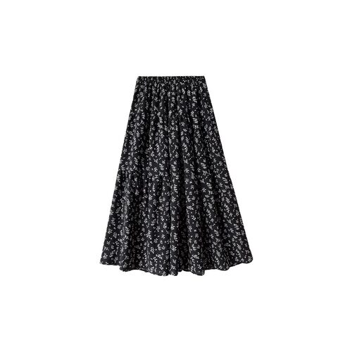 胖mm加大码碎花半身裙女2025新款夏季小个子高腰显瘦遮肉蛋糕裙子 - 图3