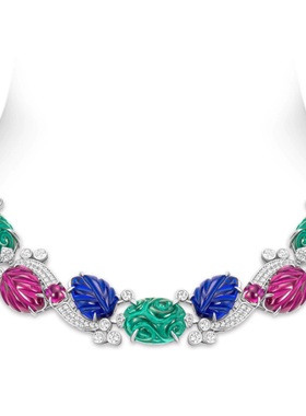 925银镀金高碳钻卡家水果锦囊vintage水果沙拉晚宴中古围兜项链