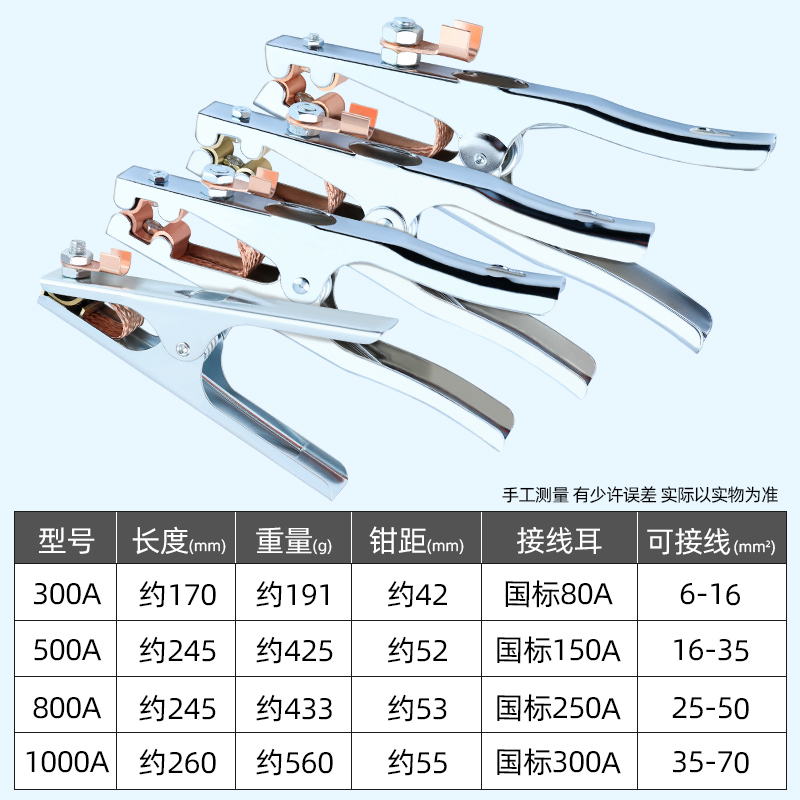 电焊地线夹子配件接地夹焊把钳氩弧焊机手把夹头铜搭铁线电焊钳夹 - 图3