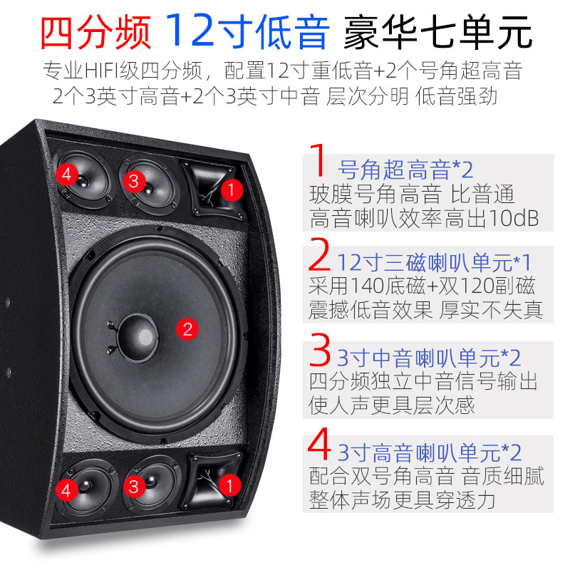 威仕vose k-121 12寸卡拉ok工程音响 voseKTV/卡拉OK音箱
