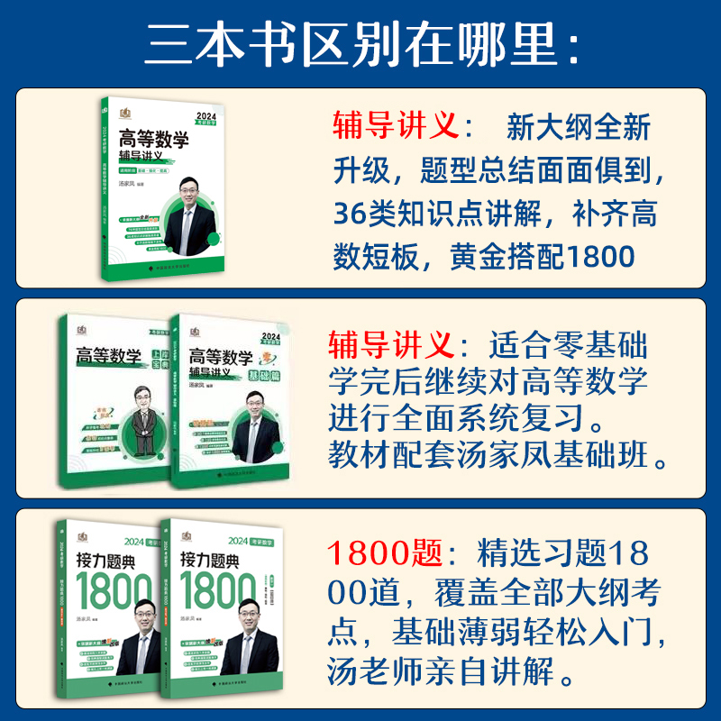 官方店2025汤家凤1800题数学一数二数三汤家凤考研数学接力题典1800全套汤家凤1800题数2搭辅导讲义数二660题张宇基础30讲复习大全-图3