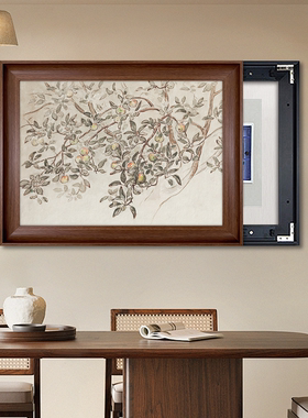 《平安果》中古风电表箱装饰画餐厅玄关电闸箱挂画高档电箱遮挡画