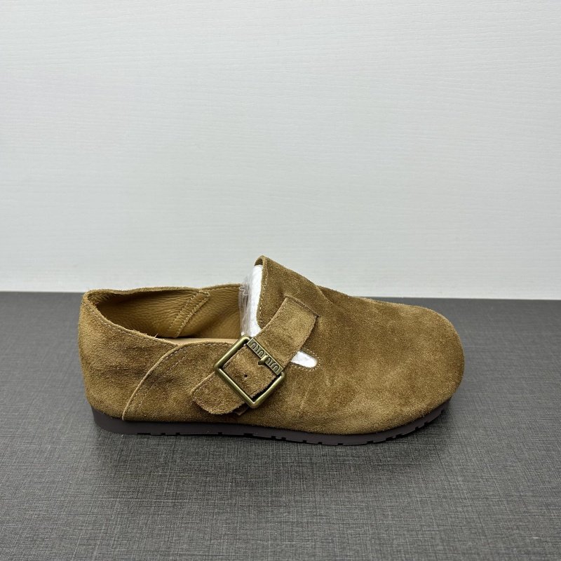 品牌撤柜处理牛皮勃肯鞋女春秋圆头平底皮带扣一脚蹬全包气质单鞋,淘宝优惠券,粉丝福利购,淘宝优惠卷