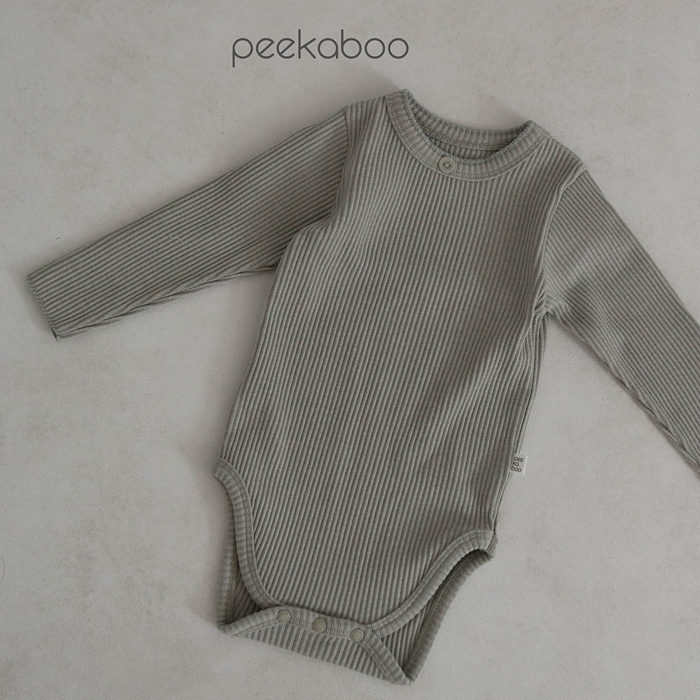 韩国进口代购PEEKABOO23春新款韩版婴童宝宝纯色棉柔舒适连体爬服-图2