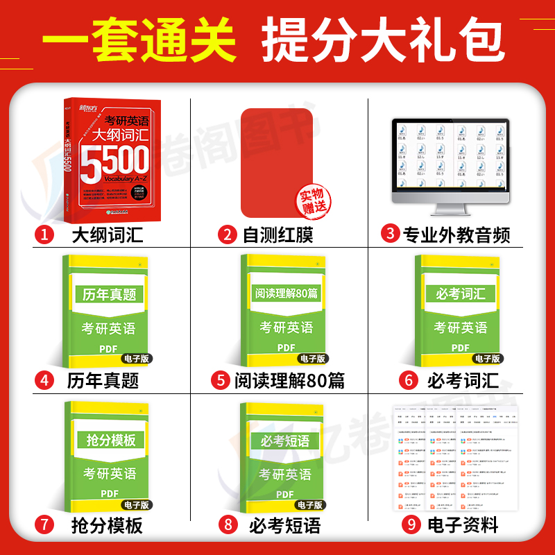 2025年考研英语大纲词汇书5500单词本默写本高频核心手册2024新东方英语一201英二2真题口袋书便携版背诵宝随身背正序25红宝石小本-图1