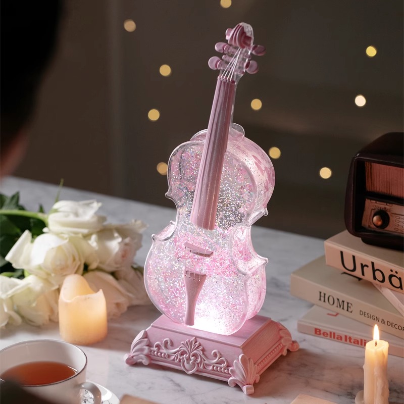 情人节小提琴蓝牙水晶球音乐盒八音盒摆件女生小女孩儿童生日礼物-图2