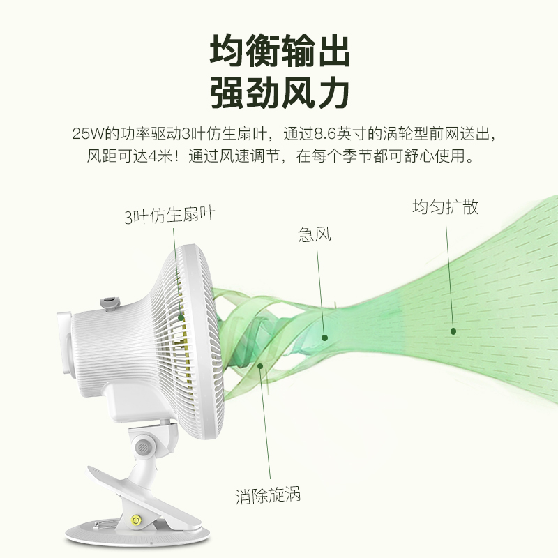 美菱小鱼专卖店美菱电风扇迷你小风扇家用宿舍床上办公室寝室床头静音台式夹扇2