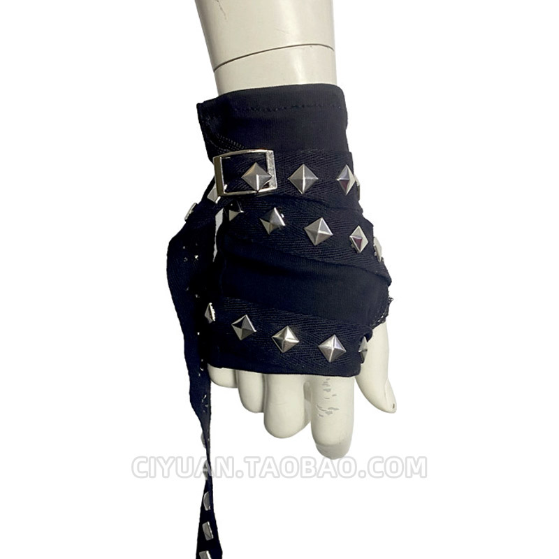 朋克哥特废土机能短款护腕手套亚比手袖y2k千禧辣妹cos忍者袖套 - 图0