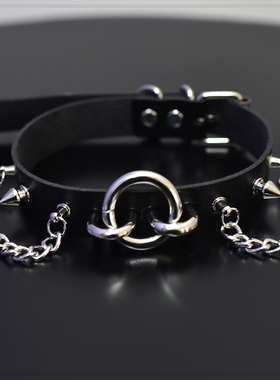 Lolita哥特颈链铆钉项圈choker