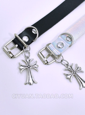 哥特未来十字架项圈choker亚文化