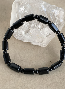 天然黑碧玺原石手链电气石