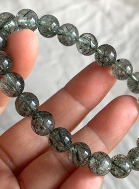 天然绿发晶手链发晶手饰