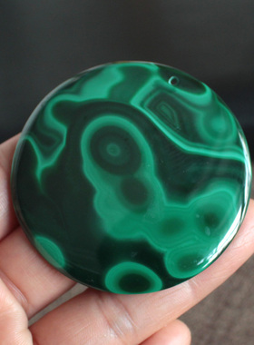 圆牌毛衣链象形项坠孔雀石原石