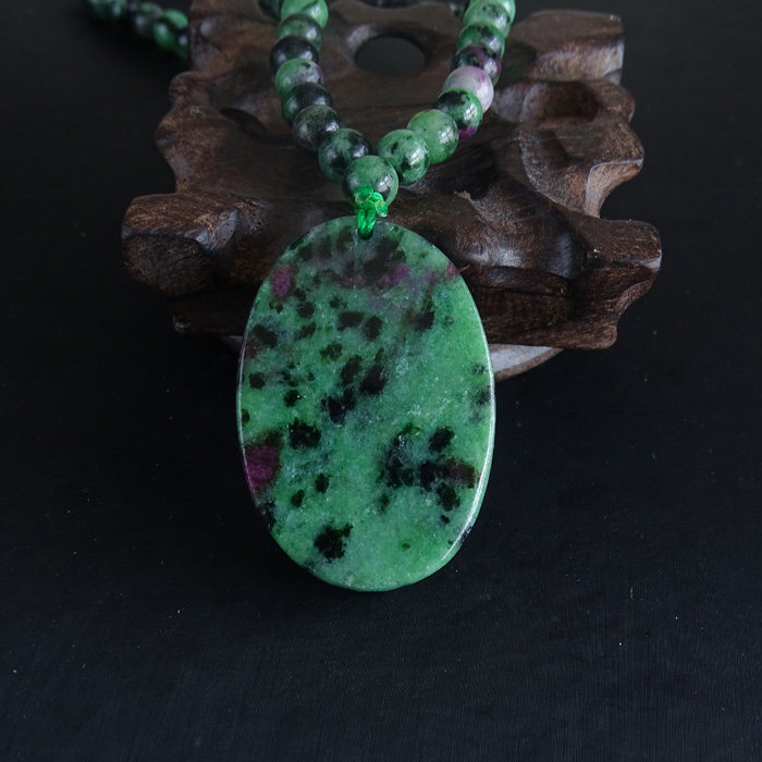 千蕊天然红绿宝雕刻吊坠小号毛衣链 千蕊饰品项坠/吊坠