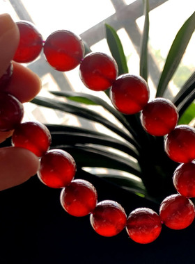 大号石榴石手链橙红手串实物充填