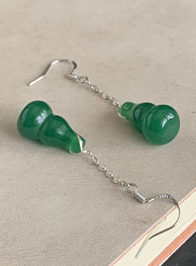 天然绿玉髓耳坠晶体好