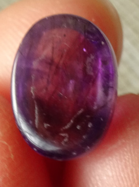 千蕊天然紫发晶戒面送小号