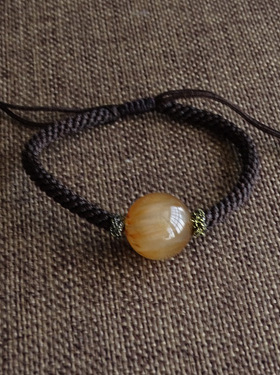 千蕊天然发晶手链单珠手工编织