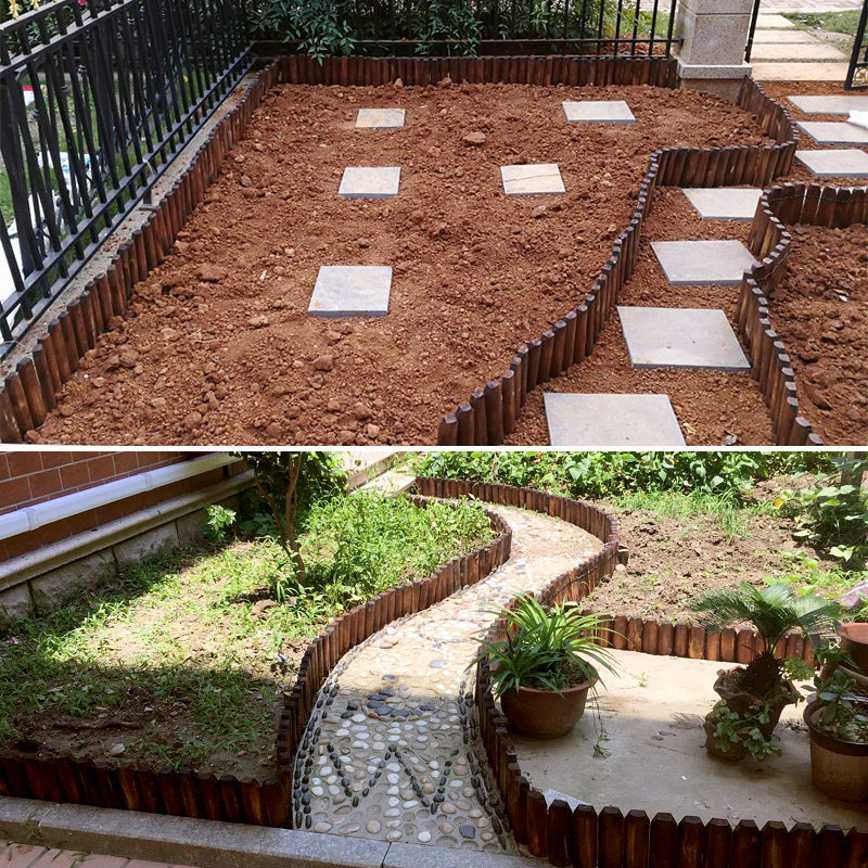 草坪护栏围栏花园院子栅栏防腐木户外小篱笆隔离栏花坛围边挡土板,淘宝优惠券,粉丝福利购,淘宝优惠卷