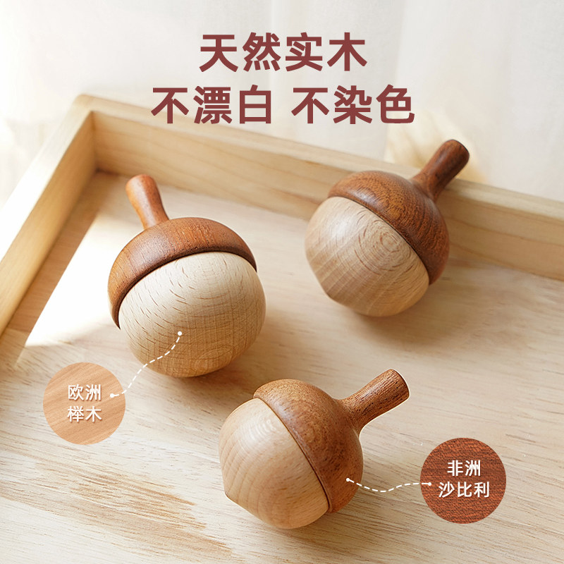 木艺爸爸儿童陀螺玩具手动旋转幼儿园男女孩传统木质玩具持久益智