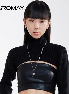 CAROMAY设计师款陨星拼接项链女ins小众设计感百搭2024年新款颈链