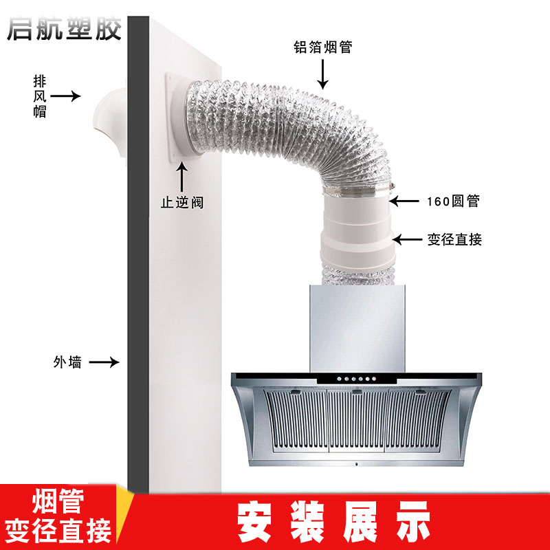 UPVC160排水管180烟管落水管下水管排烟塑料管烟管直接排烟管管道