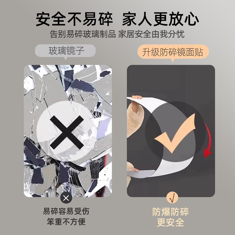 亚克力镜面贴高清软镜子贴墙自粘全身镜家用卧室试衣镜真实不变形,淘宝优惠券,粉丝福利购,淘宝优惠卷