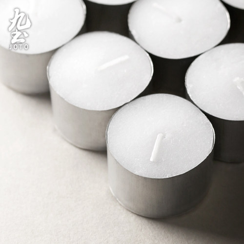 创意现代象牙白色蜡烛家用无烟茶烛照明浪漫生日西餐厅装饰日用品 - 图3
