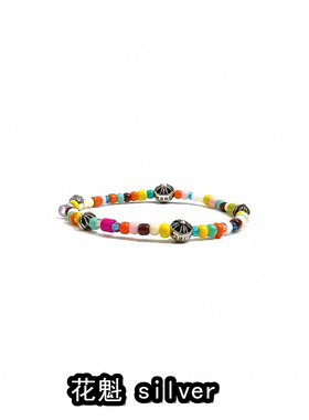 925纯银十字琉璃五银珠手串