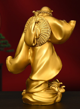 黄铜达摩祖师铜像达摩佛像摆件一苇渡江家居客厅装饰踏浪达摩