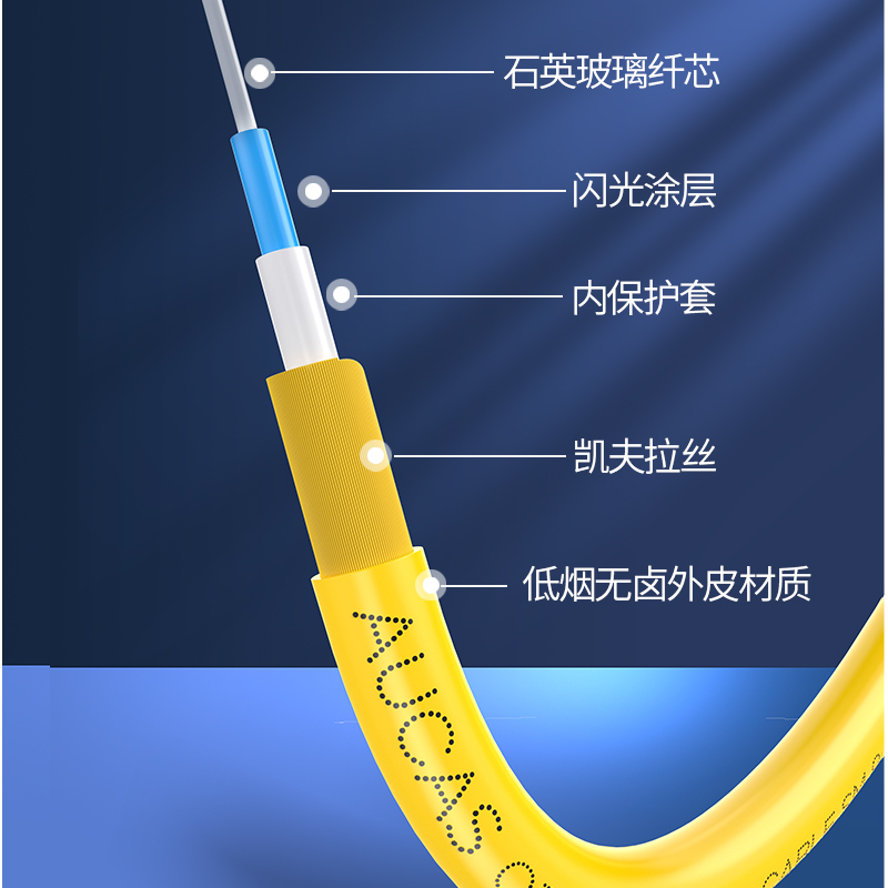 奥卡斯万兆光纤跳线单模单芯多模双芯SC-SC-LCLC-FC方转方转圆3M5米电信级低烟无卤LSZH尾纤可定制成品光缆线 - 图2