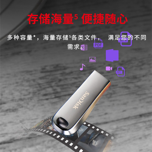 闪迪u盘256g高速usb3.2金属加密定制优盘cz74新升级读取400MB/S - 图3