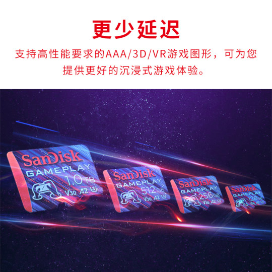 Sandisk闪迪512G内存卡GamePlay microSD存储卡switch内存卡tf卡